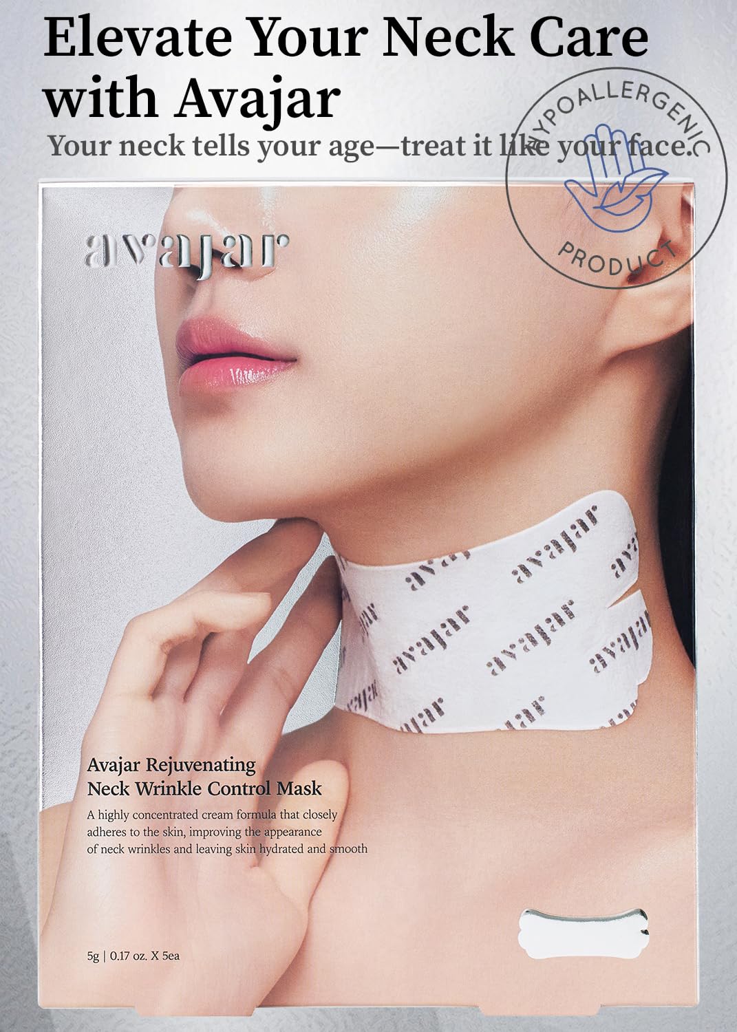 AVAJAR REJUVENATING NECK WRINKLE CONTROL MASK 6gx5ea