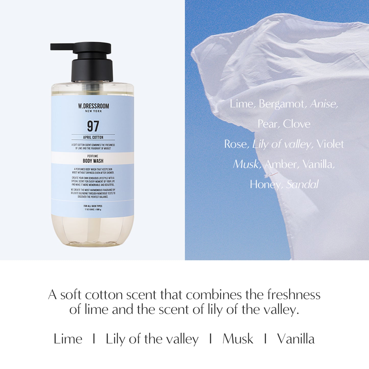 W.Dressroom Body Wash 500g New