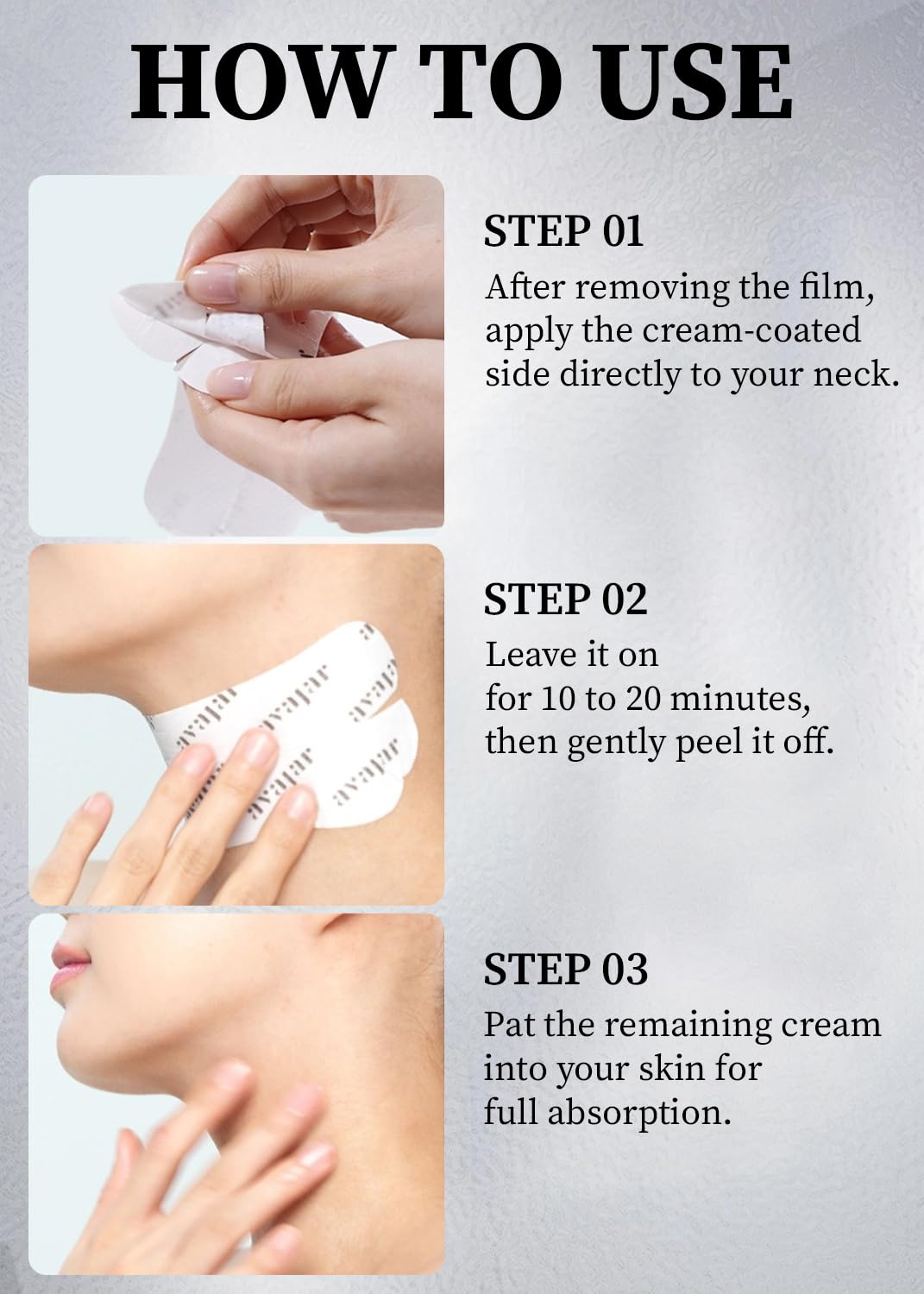 AVAJAR REJUVENATING NECK WRINKLE CONTROL MASK 6gx5ea