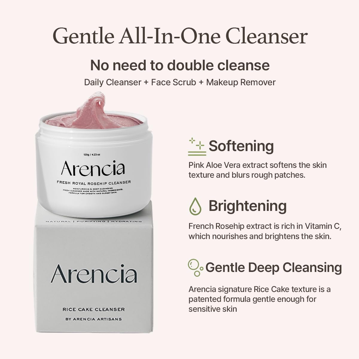 Arencia Fresh Rice Mochi Cleanser