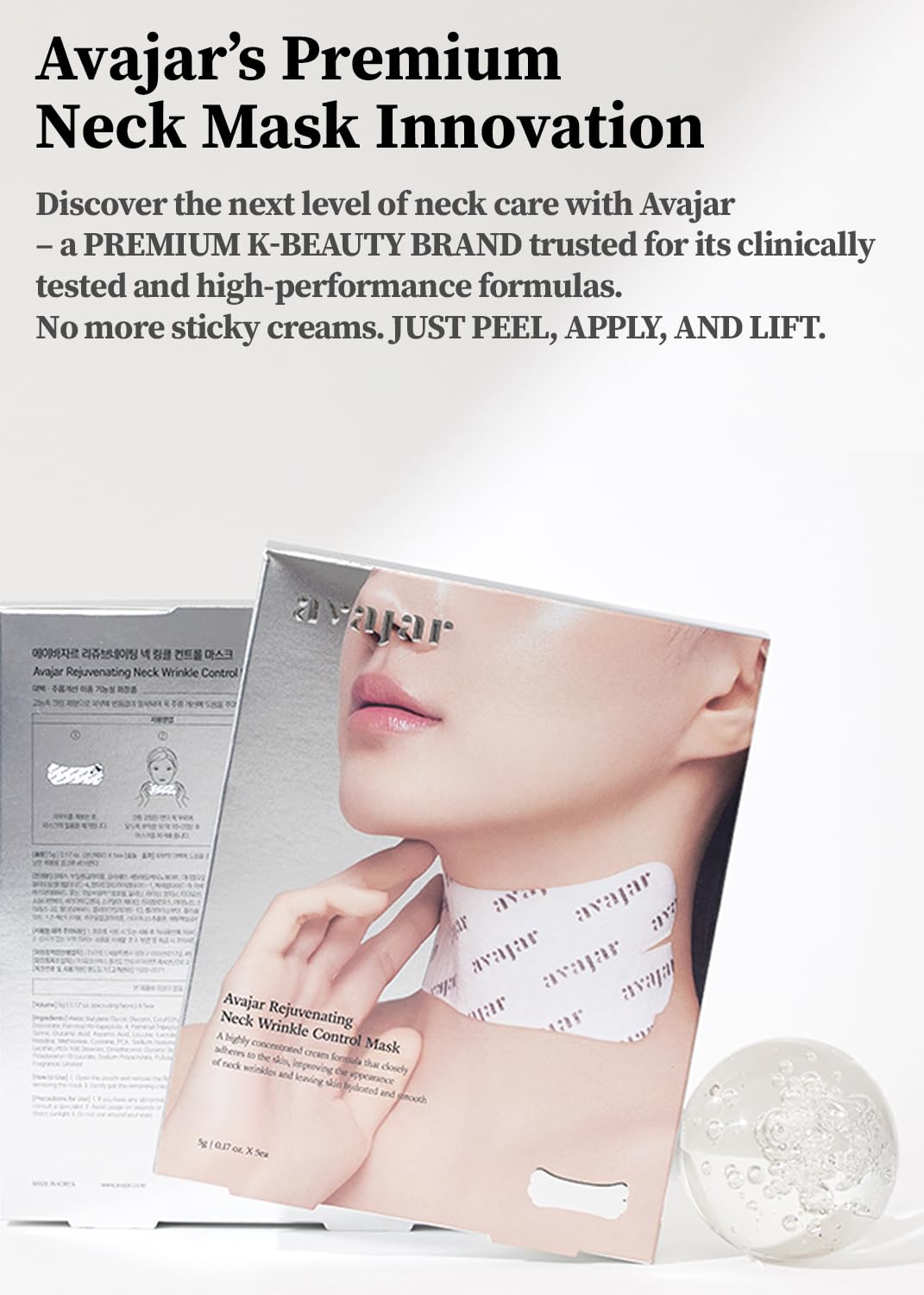 AVAJAR REJUVENATING NECK WRINKLE CONTROL MASK 6gx5ea