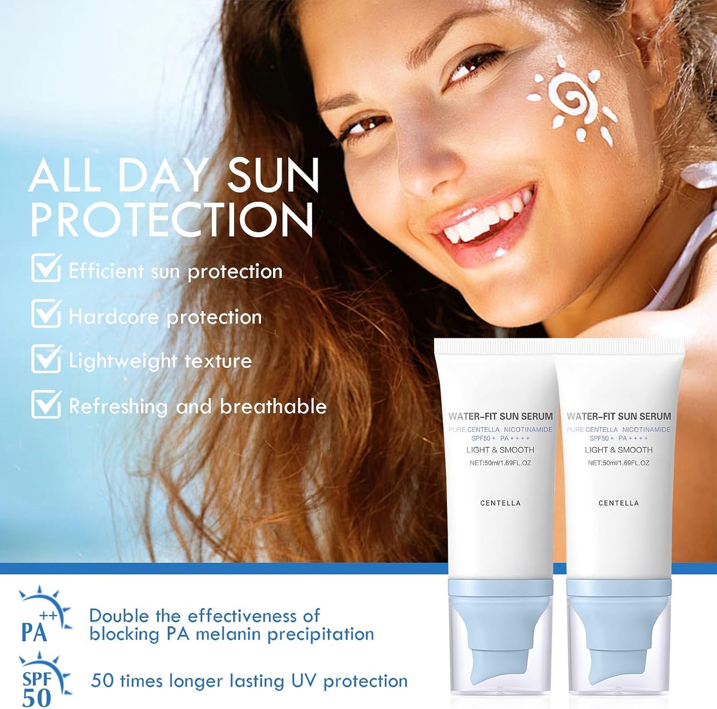 SKIN1004 Madagascar Centella Hyalu-Cica Water-Fit Sun Serum 50ml
