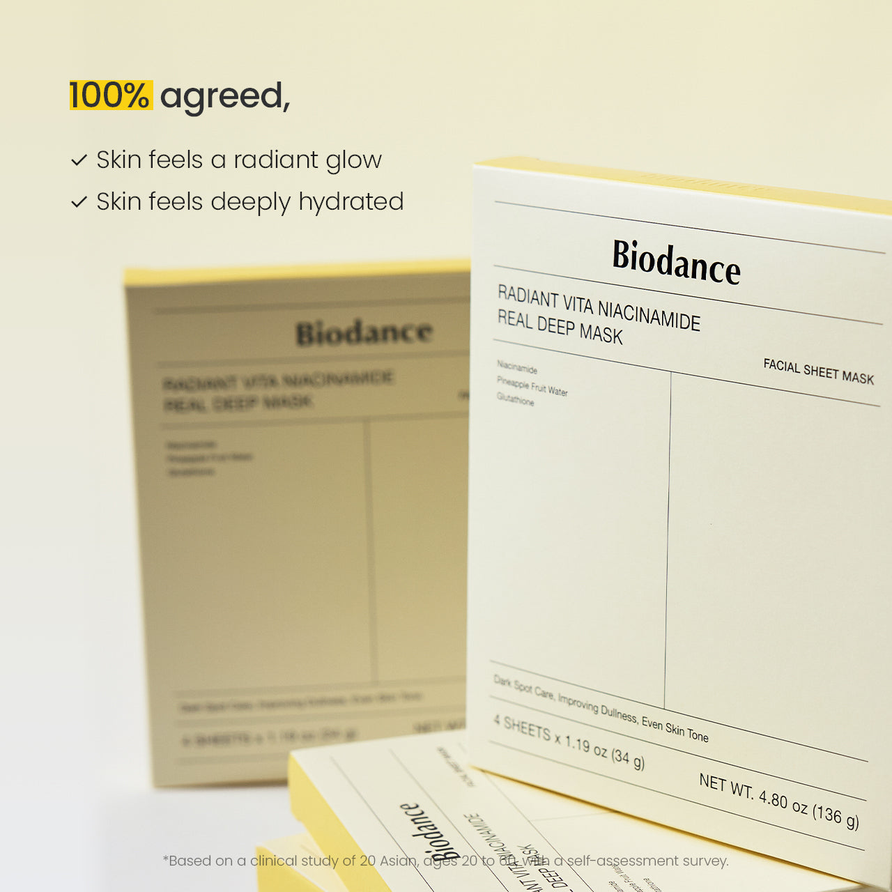 BIODANCE Radiant Vita Niacinamide Real Deep Mask 4ea